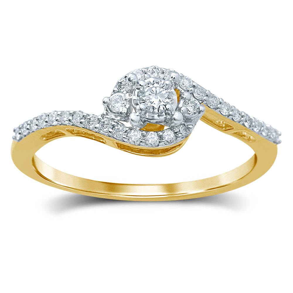 10k Yellow Gold 0.25CT Lab Diamond Womens Earrings