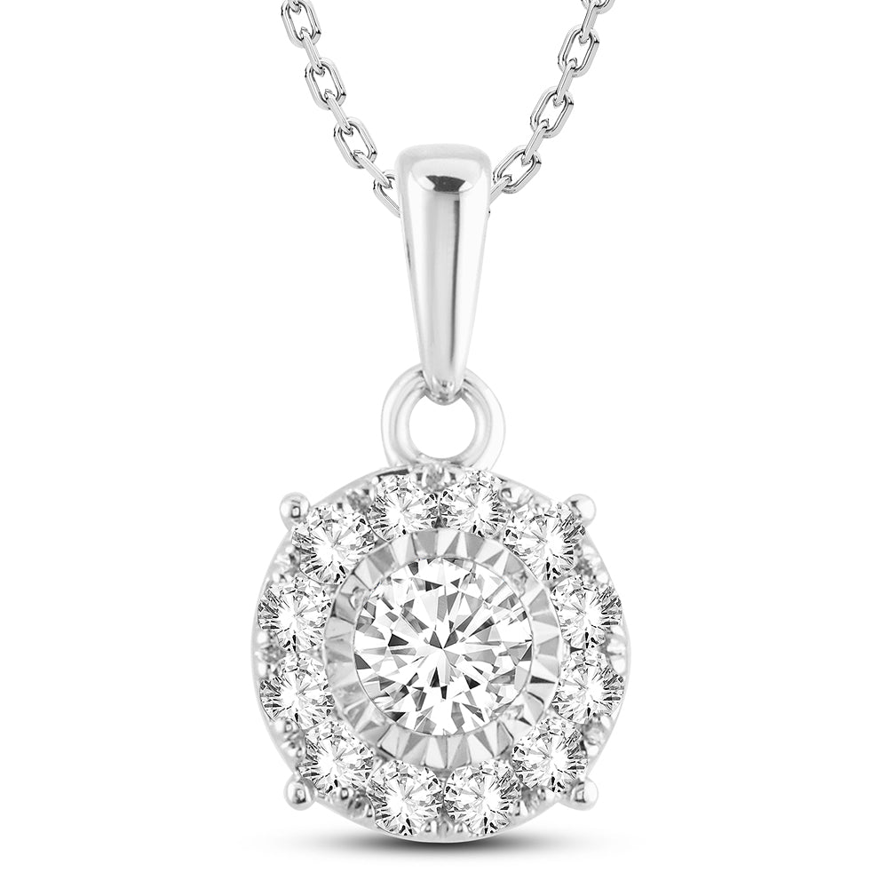 Elegant 14k White Gold 0.50ct Lab Diamond Womens Pendant