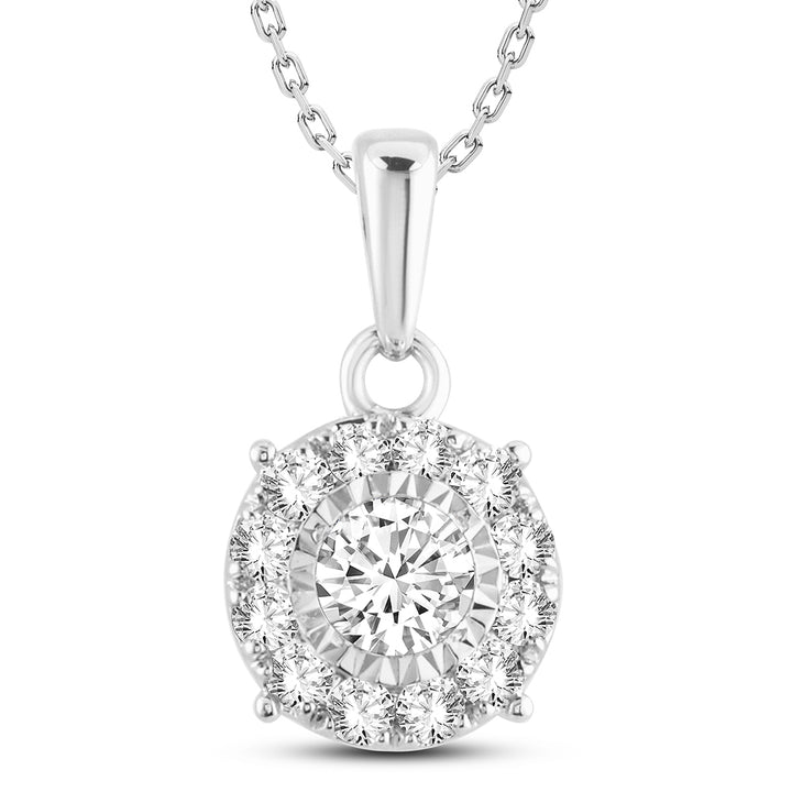 Elegant 14k White Gold 0.50ct Lab Diamond Womens Pendant