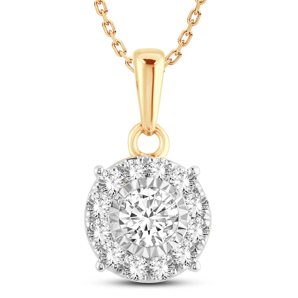 Chic 14k Yellow Gold 0.50ct Lab Diamond Womens Pendant