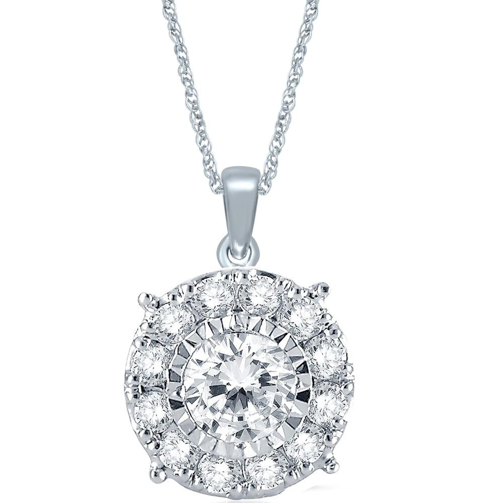 Chic 14k White Gold 0.26CT Lab Diamond Pendant for Her