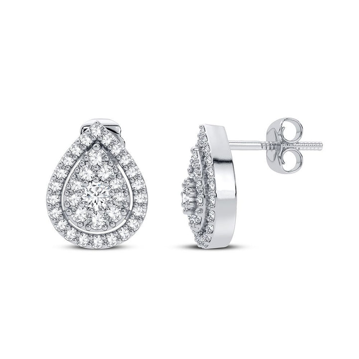 14k White Gold Lab Diamond Stud Earrings for Women