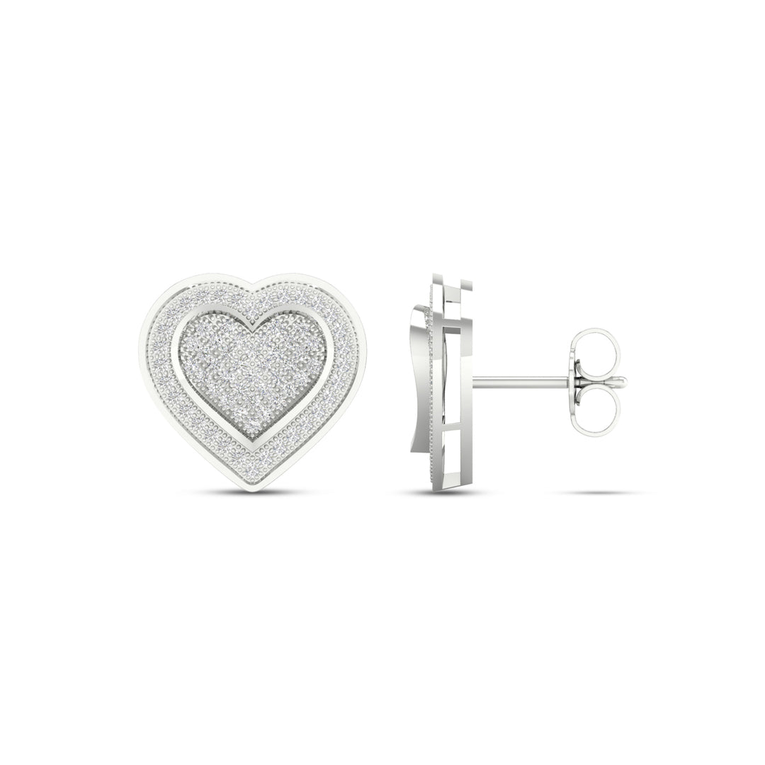 10k White Gold 0.50CT Lab Diamond Stud Earrings for Women