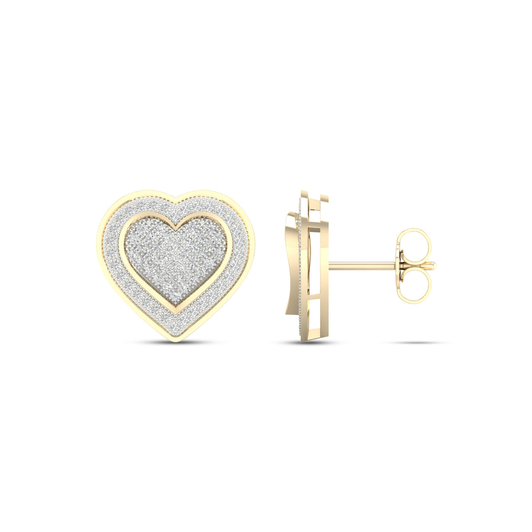 10k Yellow Gold 0.50CT Lab Diamond Stud Earrings for Women