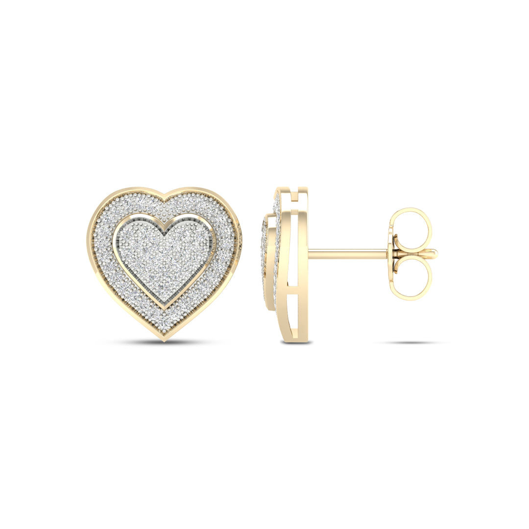 10k Yellow Gold 0.25CT Lab Diamond Stud Earrings for Women