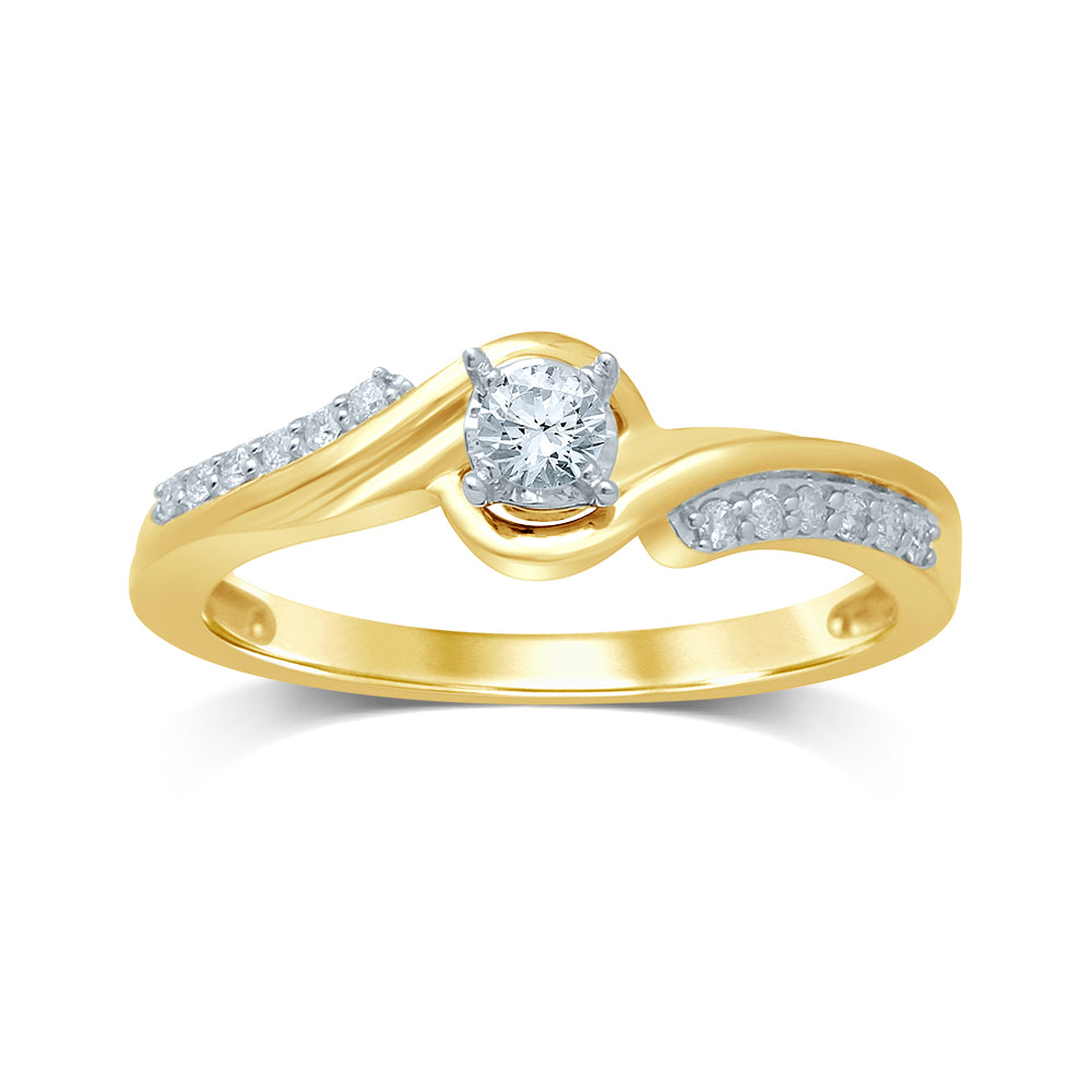 10K Yellow Gold Lab Diamond Promise Ring - Timeless Elegance