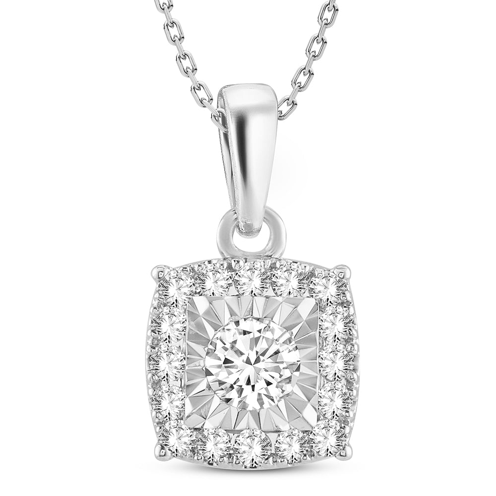 Luminous 14k White Gold Lab Diamond Pendant Necklace