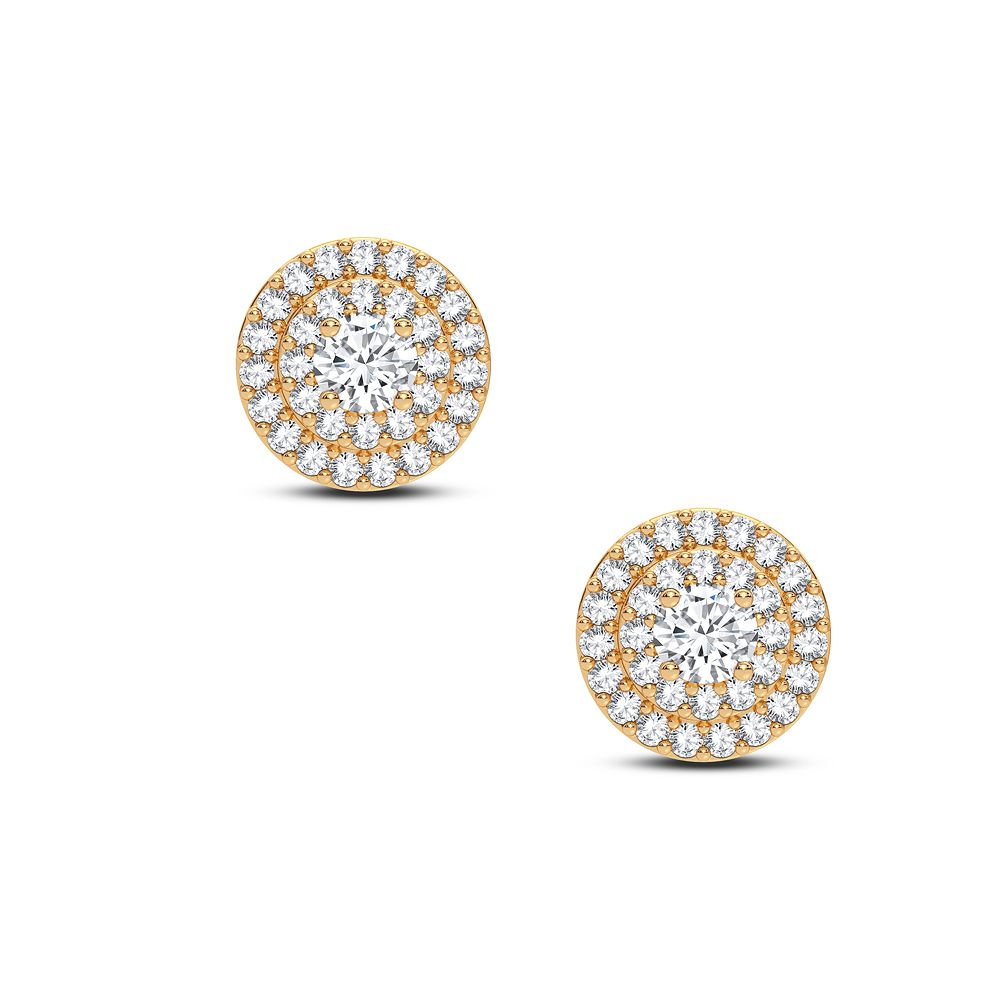 Luminous 14K Yellow Gold Lab Diamond Stud Earrings
