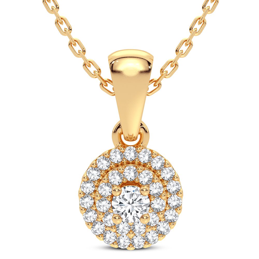 Refined 14K Yellow Gold Lab Diamond Womens Pendant Charm