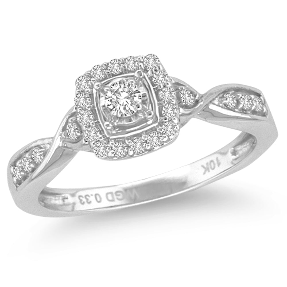 Sparkling Lab Diamond Promise Ring in 10k White Gold