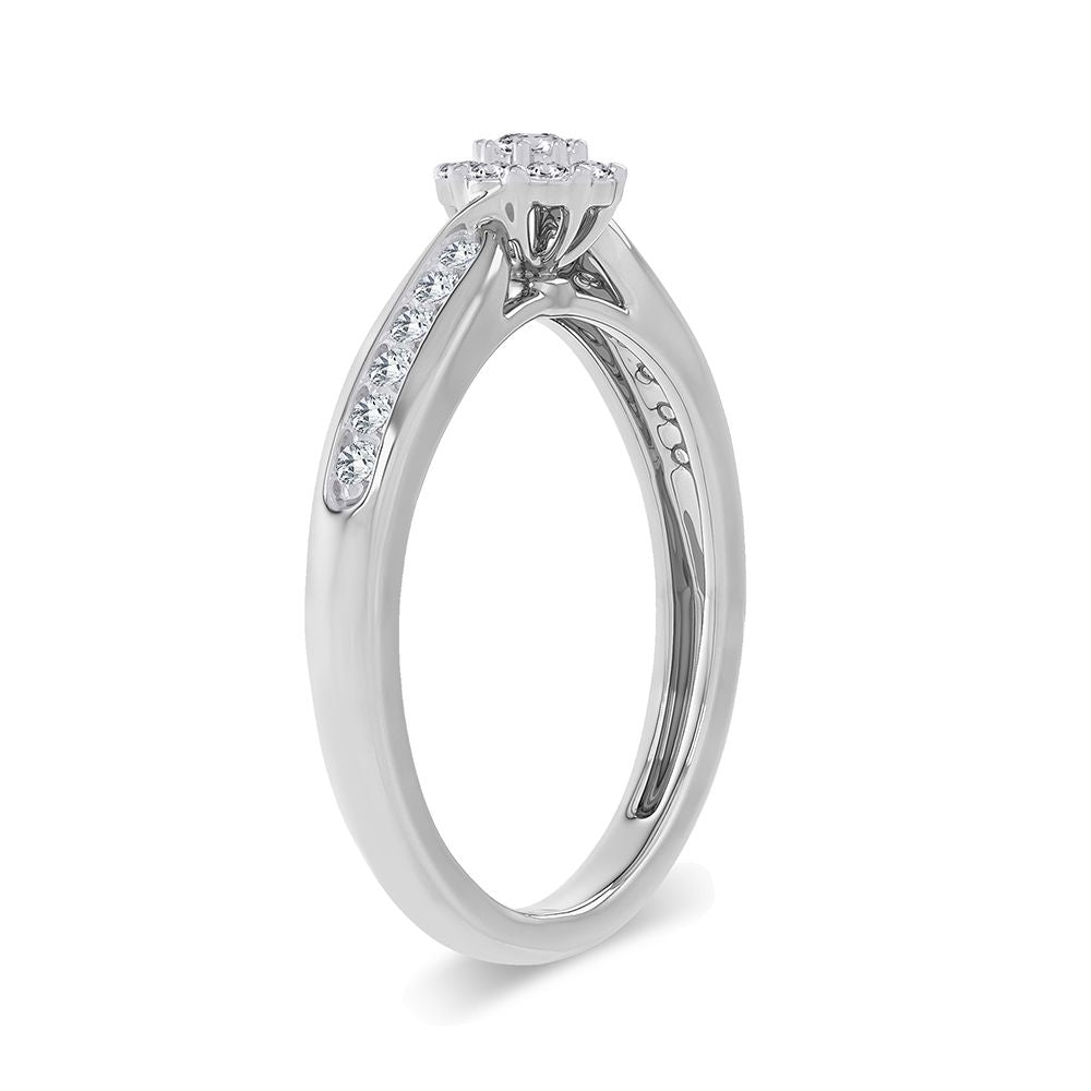 Timeless 14k White Gold Lab Diamond Promise Ring (0.25CT)