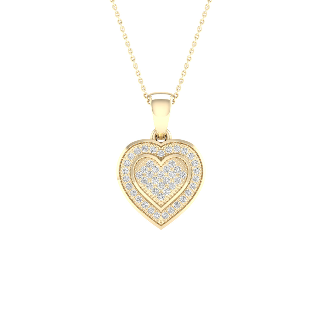 Chic 10k Gold 0.15CT Lab Diamond Pendant Necklace