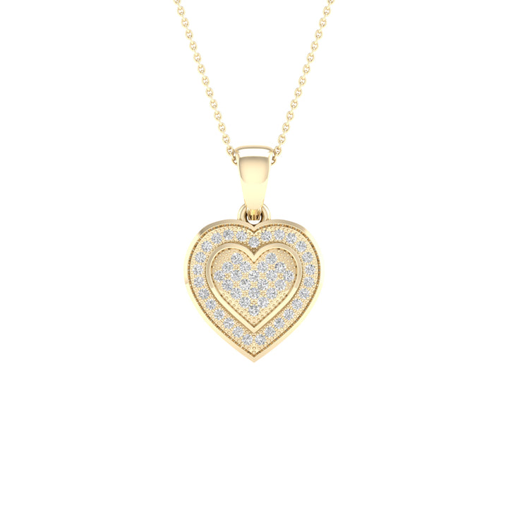 Chic 10k Gold 0.15CT Lab Diamond Pendant Necklace