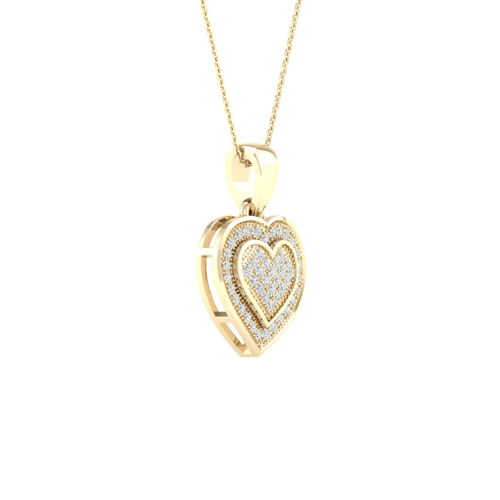 Chic 10k Gold 0.15CT Lab Diamond Pendant Necklace