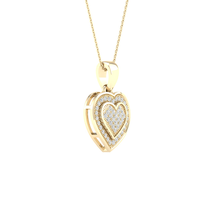 Chic 10k Gold 0.15CT Lab Diamond Pendant Necklace