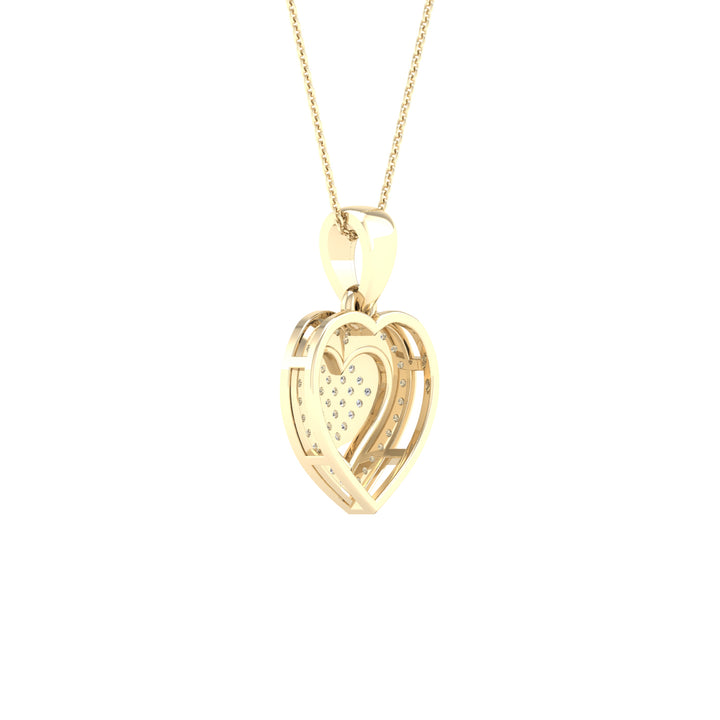 Chic 10k Gold 0.15CT Lab Diamond Pendant Necklace