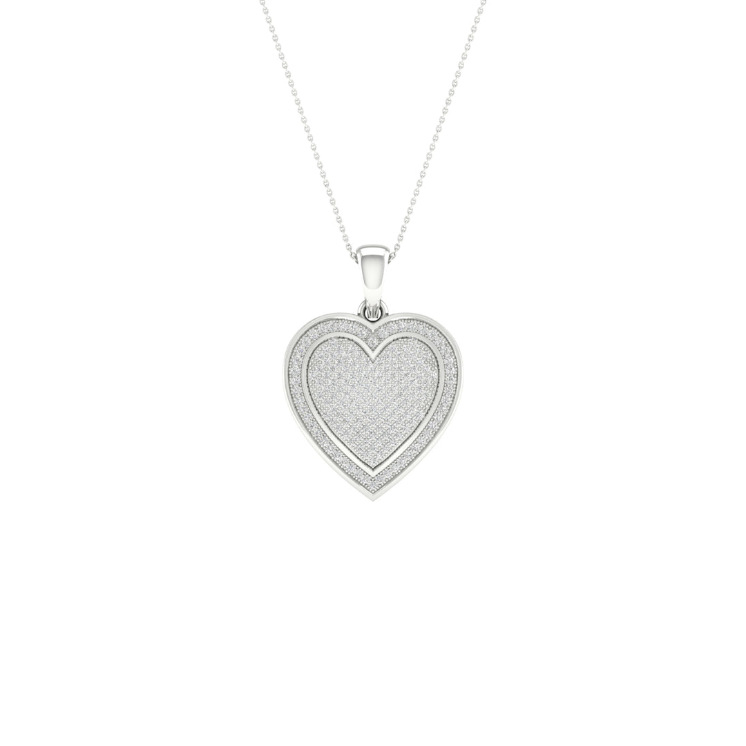 Luminous 10k White Gold 0.50CT Lab Diamond Pendant Necklace