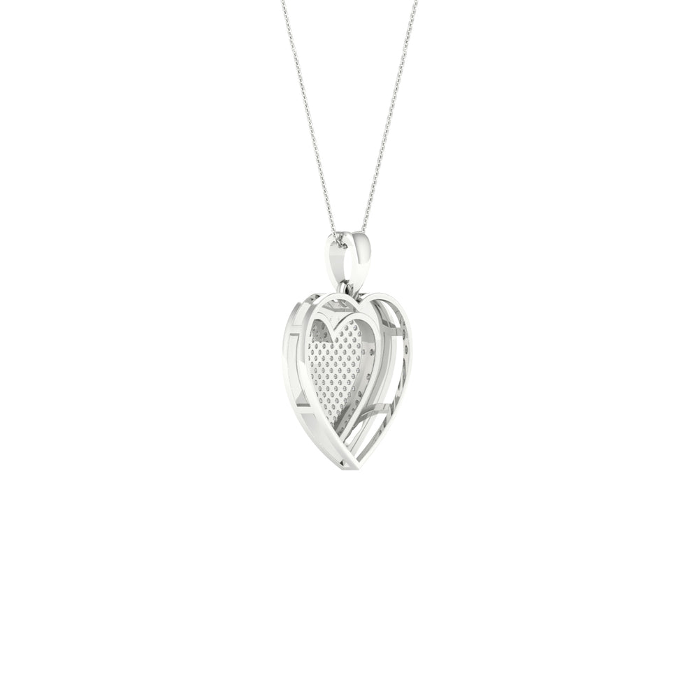 Luminous 10k White Gold 0.50CT Lab Diamond Pendant Necklace