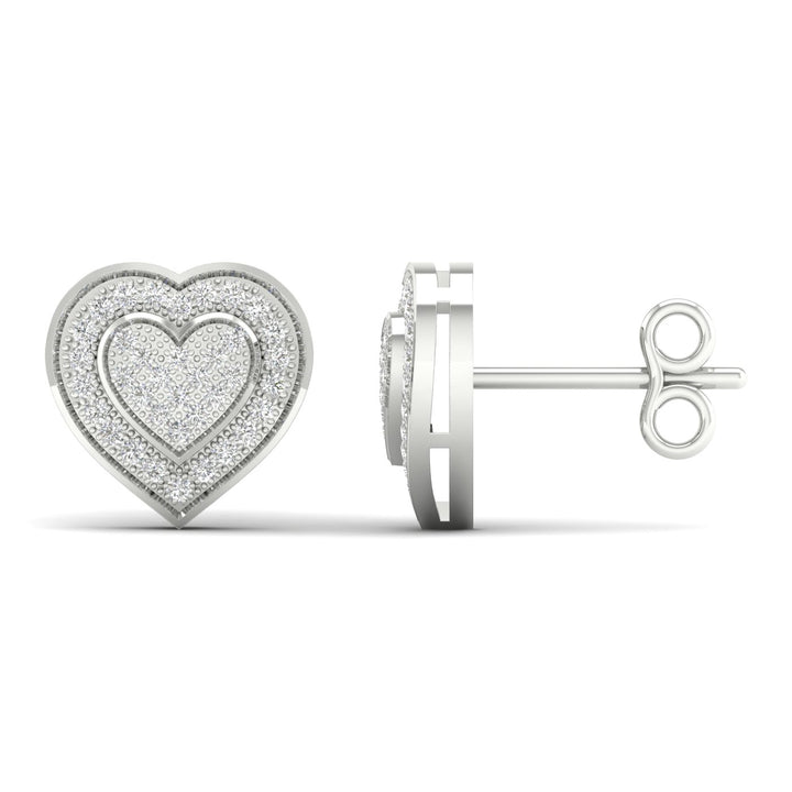 10k White Gold Lab Diamond Stud Earrings for Women