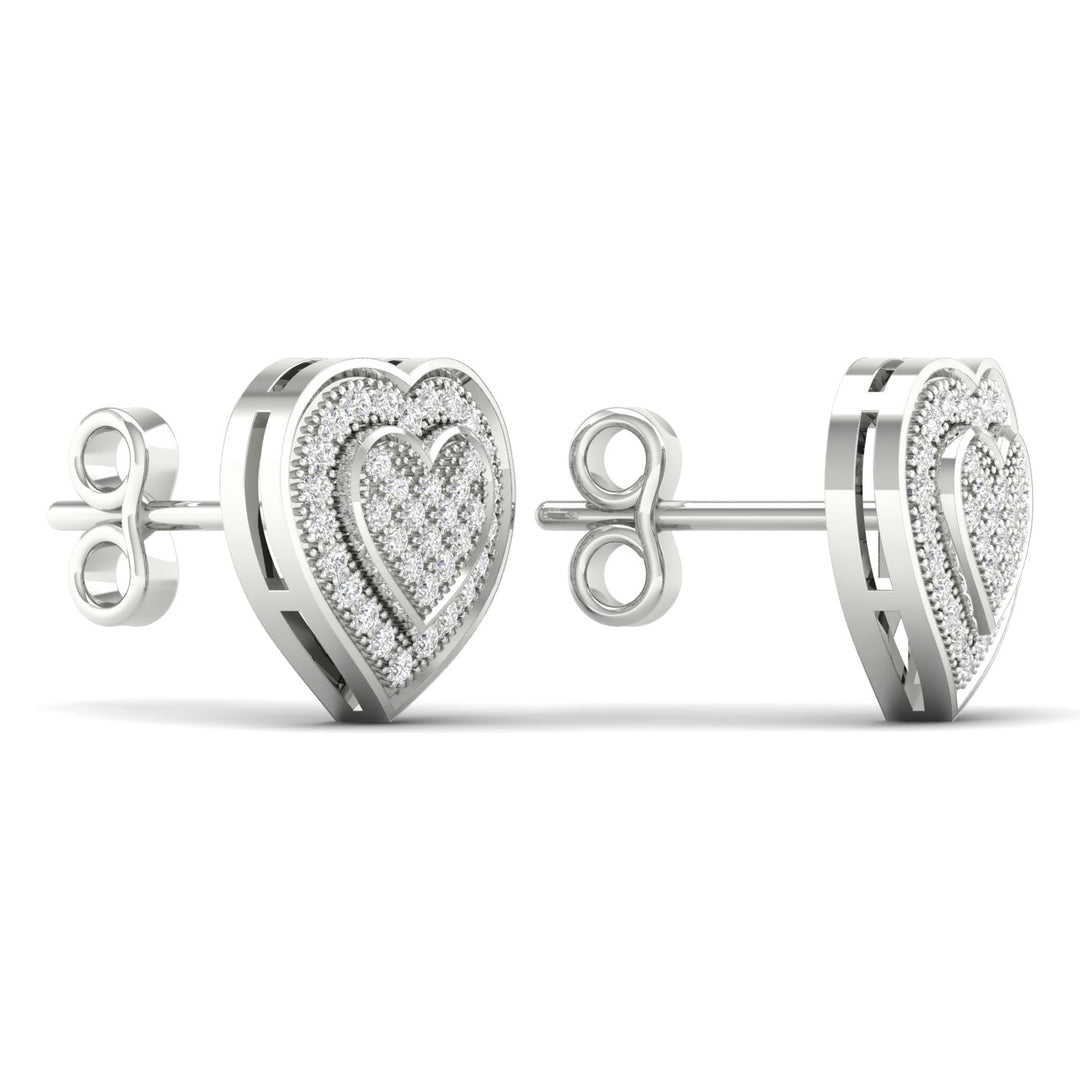 10k White Gold Lab Diamond Stud Earrings for Women