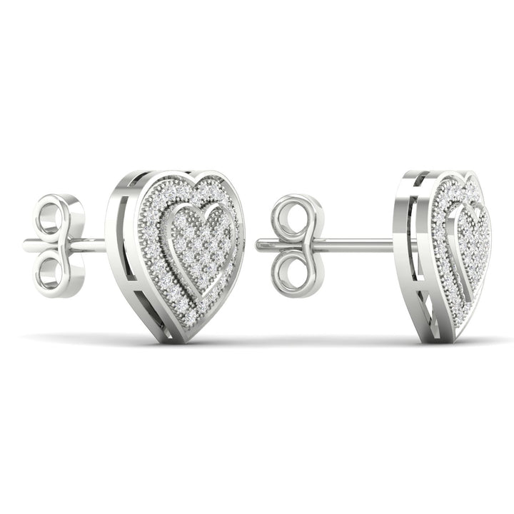10k White Gold Lab Diamond Stud Earrings for Women