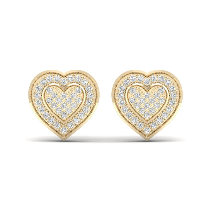 10k Yellow Gold Lab Diamond Stud Earrings for Women