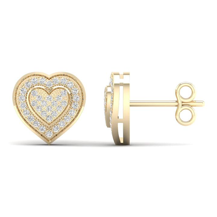 10k Yellow Gold Lab Diamond Stud Earrings for Women