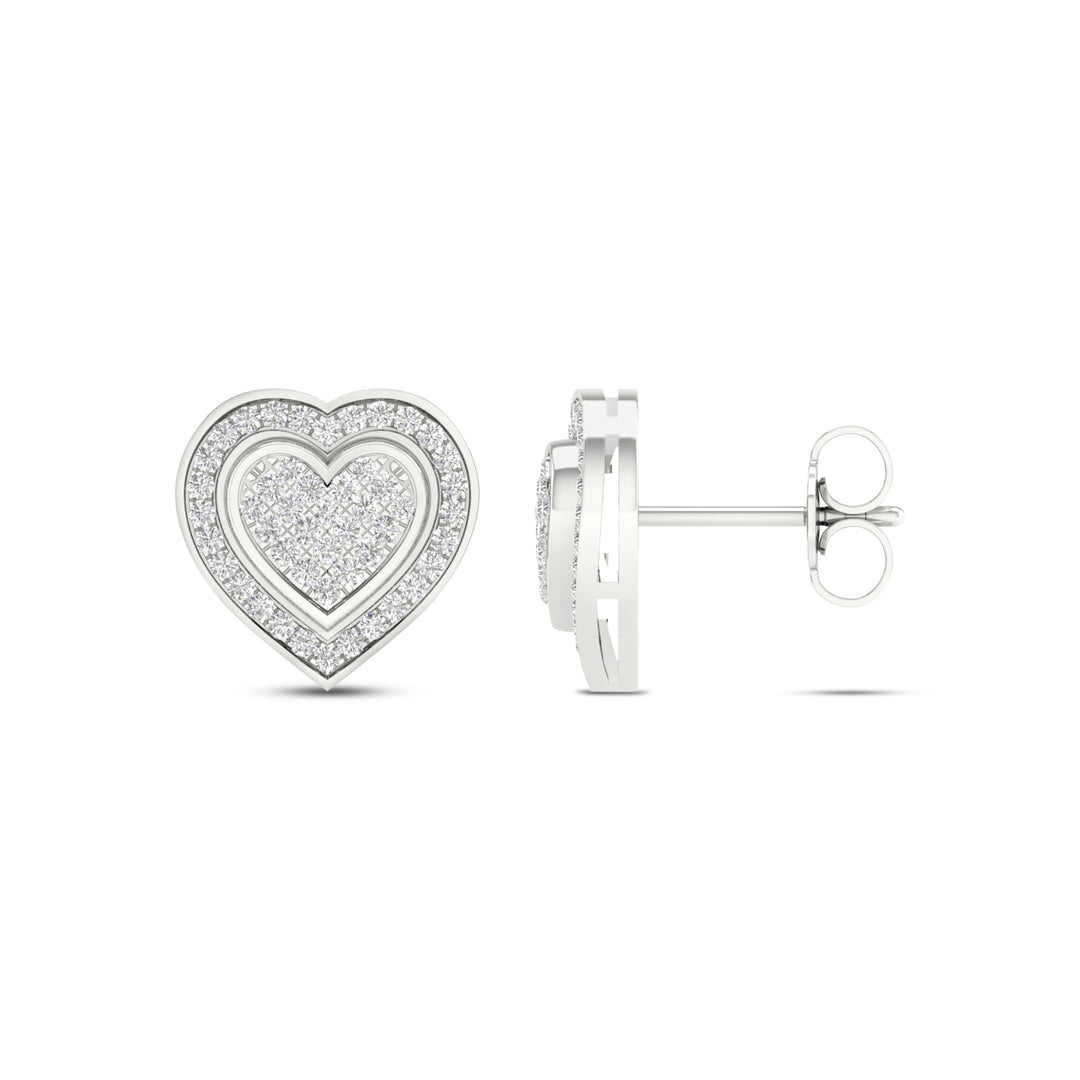 Sparkling 10k White Gold Lab Diamond Womens Stud Earrings