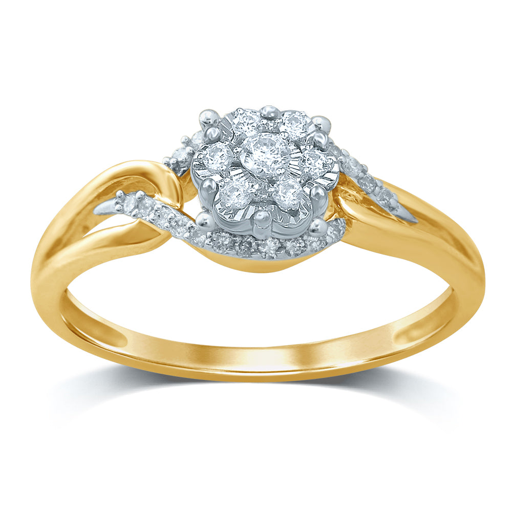Timeless 14k White Gold Lab Diamond Promise Ring (0.20ct)