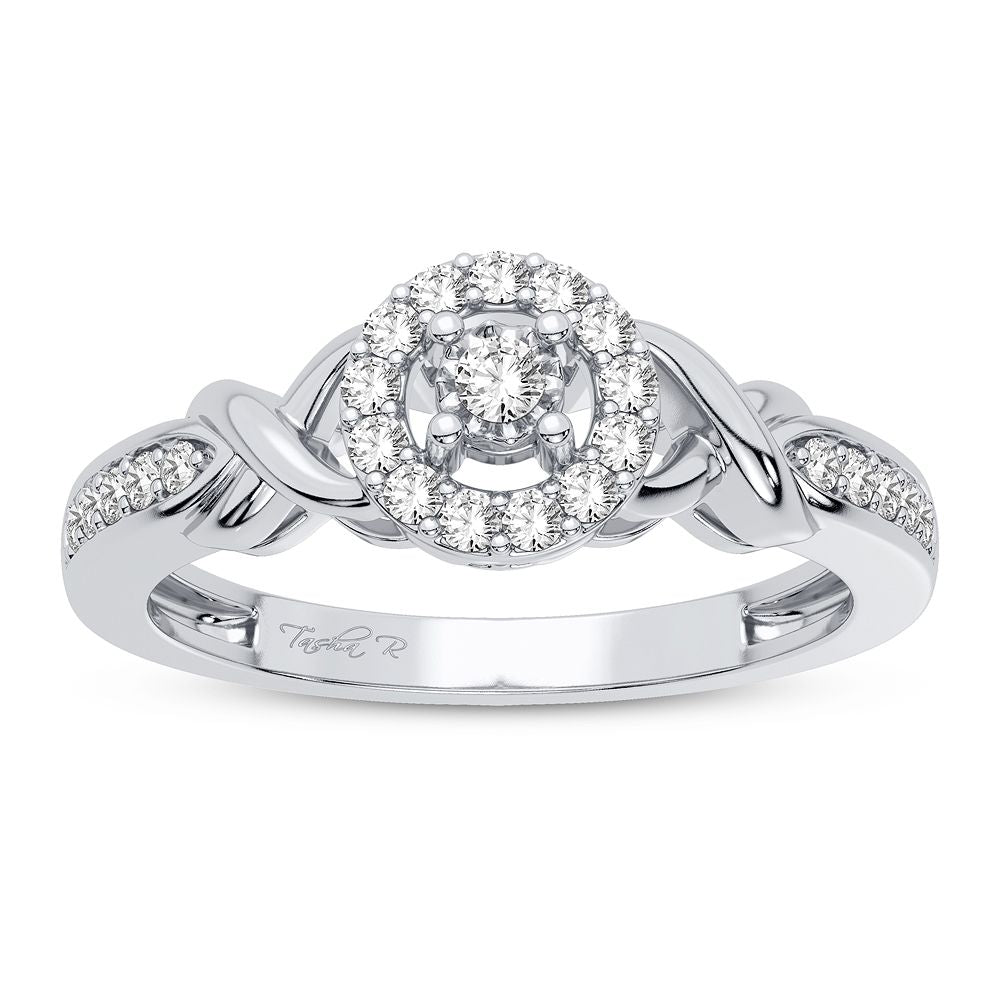 Romantic 14K White Gold Lab Diamond Promise Ring