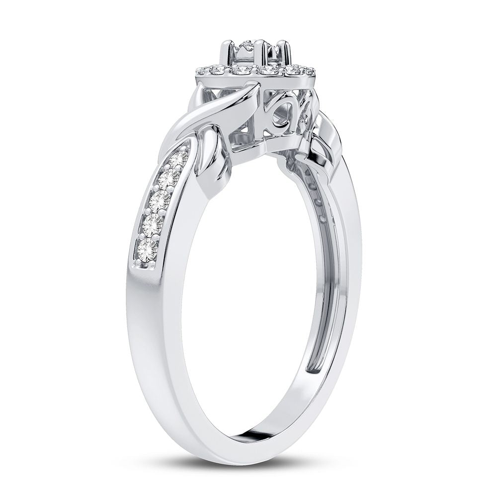 Romantic 14K White Gold Lab Diamond Promise Ring