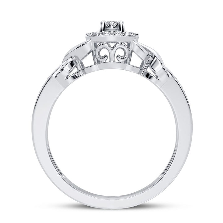 Romantic 14K White Gold Lab Diamond Promise Ring