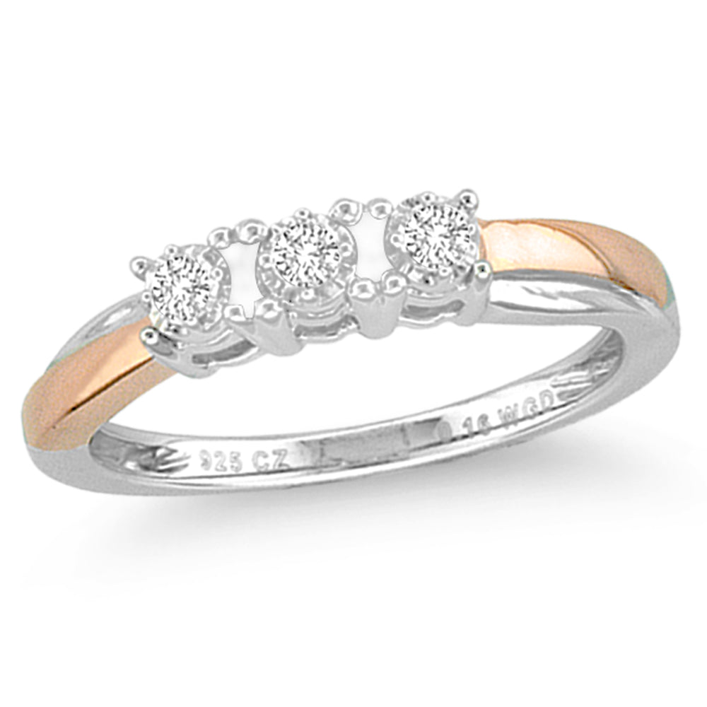 Chic 14k White Gold Lab Diamond Fashion Ring - 0.16 ct