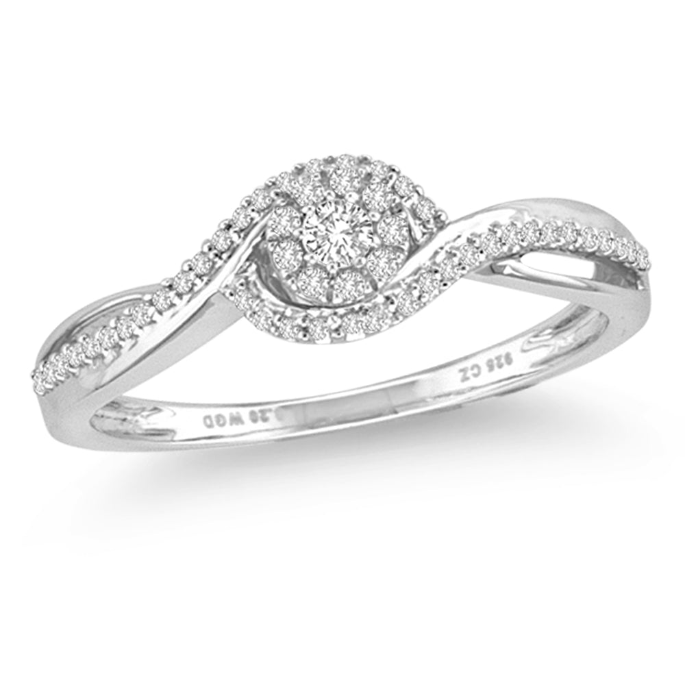 Timeless 14k White Gold Lab Diamond Promise Ring (0.20ct)