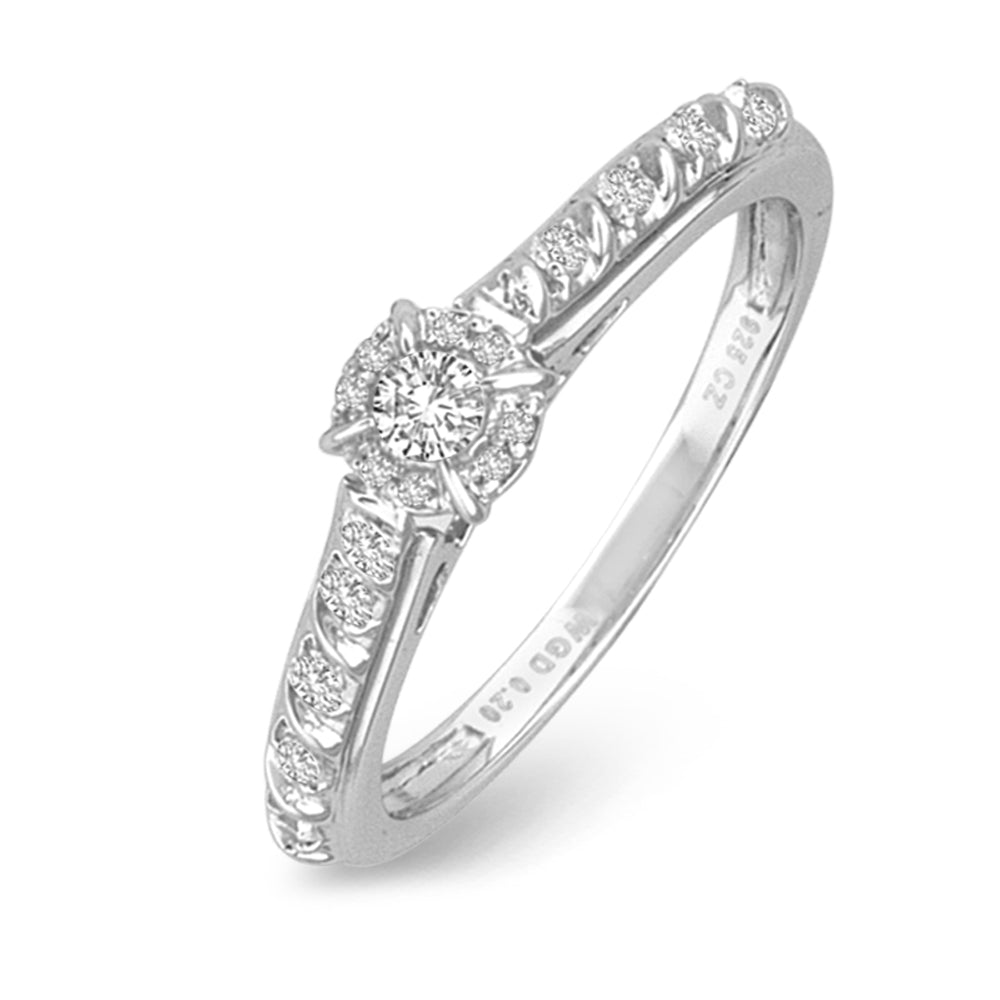 Sparkling 0.20CT Lab Diamond Promise Ring in White Gold