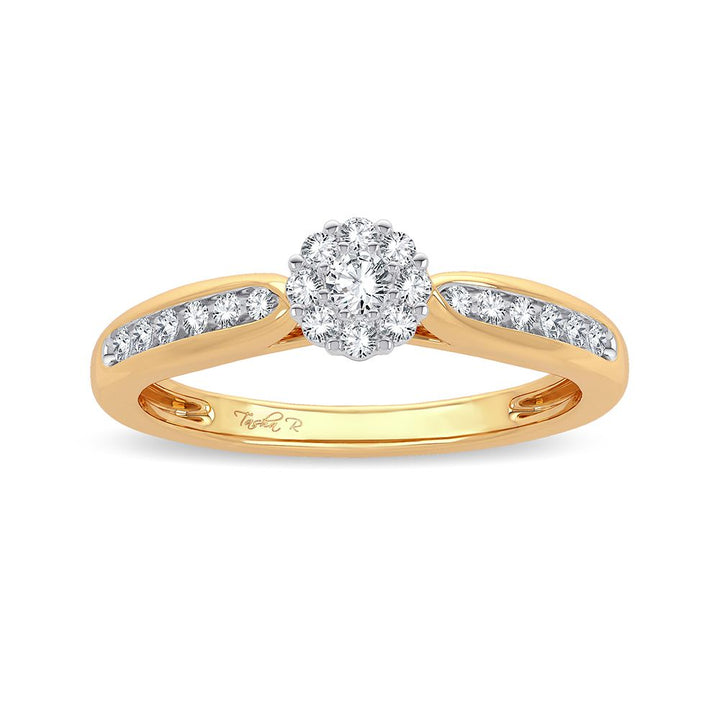 14K Yellow Gold Lab Diamond Promise Ring - 0.25CT
