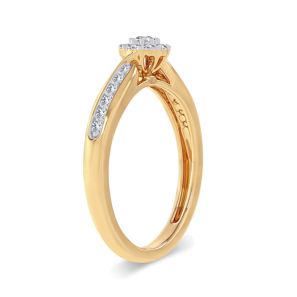 14K Yellow Gold Lab Diamond Promise Ring - 0.25CT