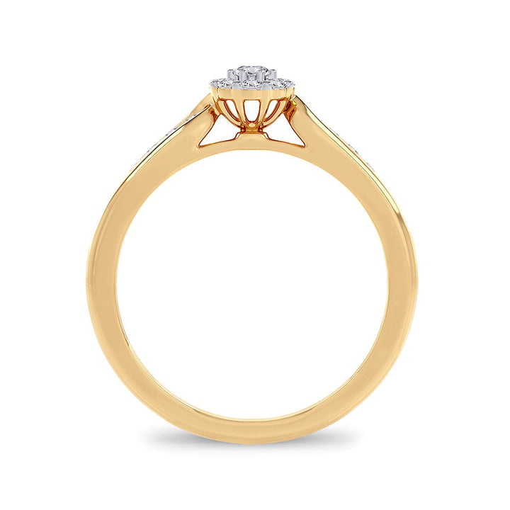 14K Yellow Gold Lab Diamond Promise Ring - 0.25CT