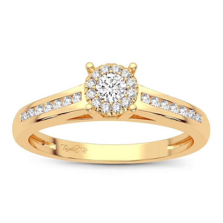 14K Yellow Gold Lab Diamond Promise Ring - Timeless Commitment