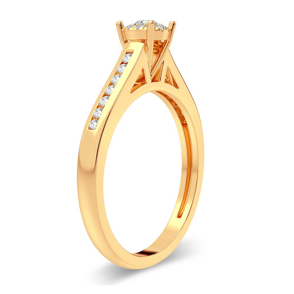 14K Yellow Gold Lab Diamond Promise Ring - Timeless Commitment