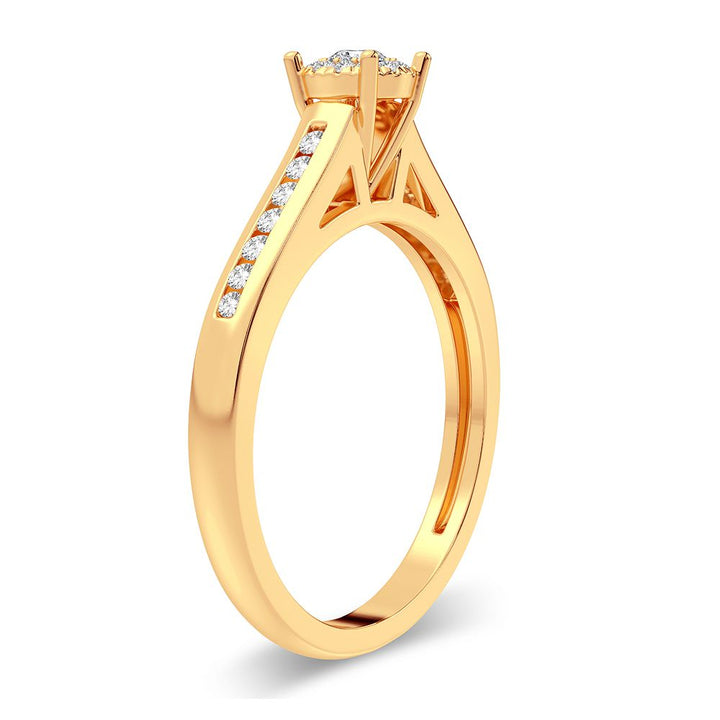 14K Yellow Gold Lab Diamond Promise Ring - Timeless Commitment