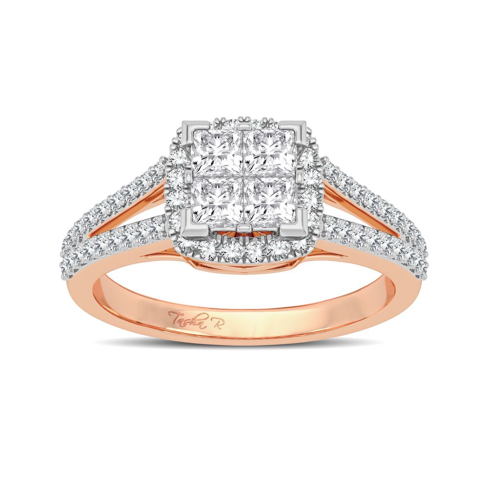 Romantic 14k Rose Gold 0.62CT Lab Diamond Engagement Ring