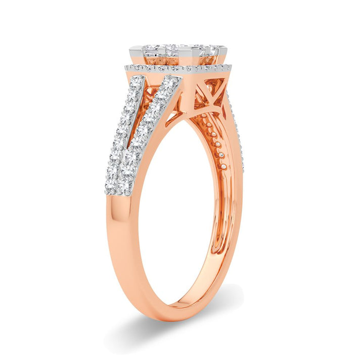 Romantic 14k Rose Gold 0.62CT Lab Diamond Engagement Ring