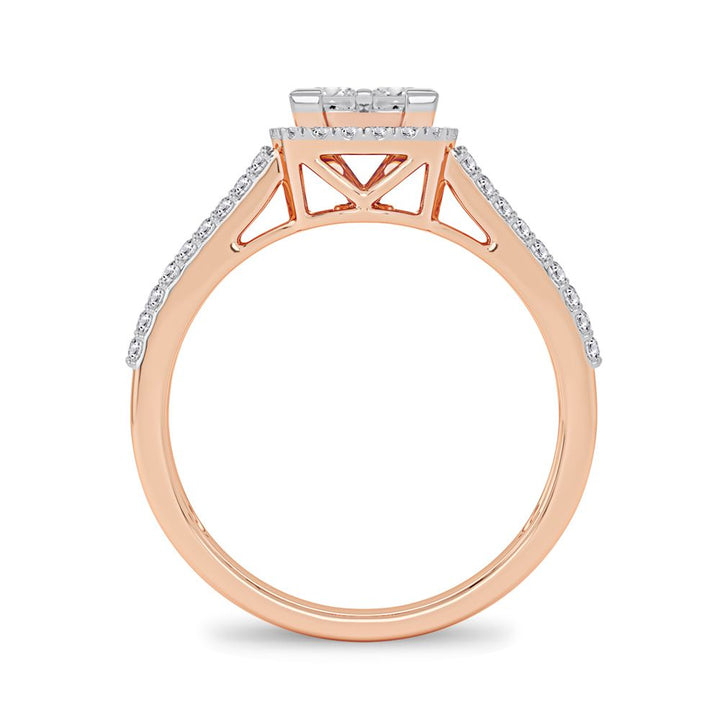 Romantic 14k Rose Gold 0.62CT Lab Diamond Engagement Ring