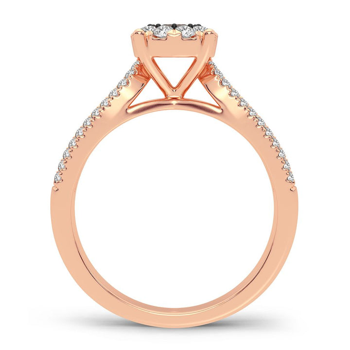 Romantic 14k Rose Gold Lab Diamond Engagement Ring (0.9CT)