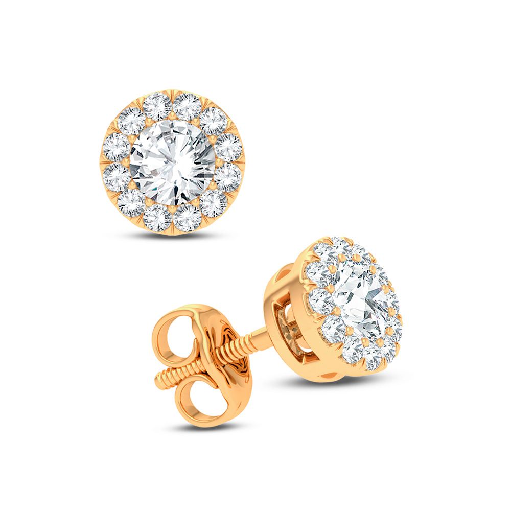 Timeless 14k Yellow Gold 0.25CT Lab Diamond Womens Earrings