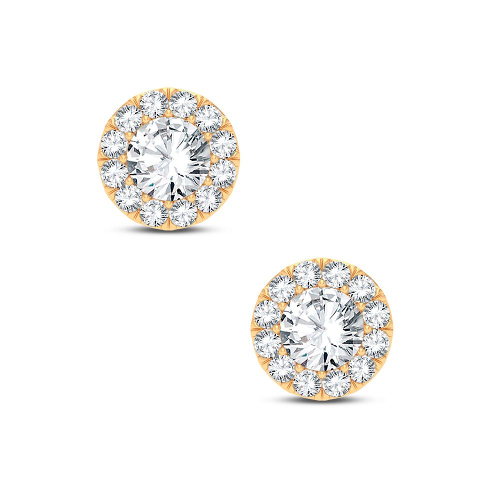 Timeless 14k Yellow Gold 0.25CT Lab Diamond Womens Earrings