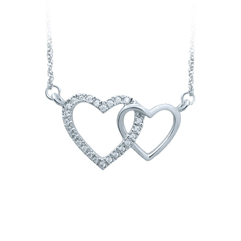 Delicate 14k White Gold 0.07CT Lab Diamond Pendant Necklace