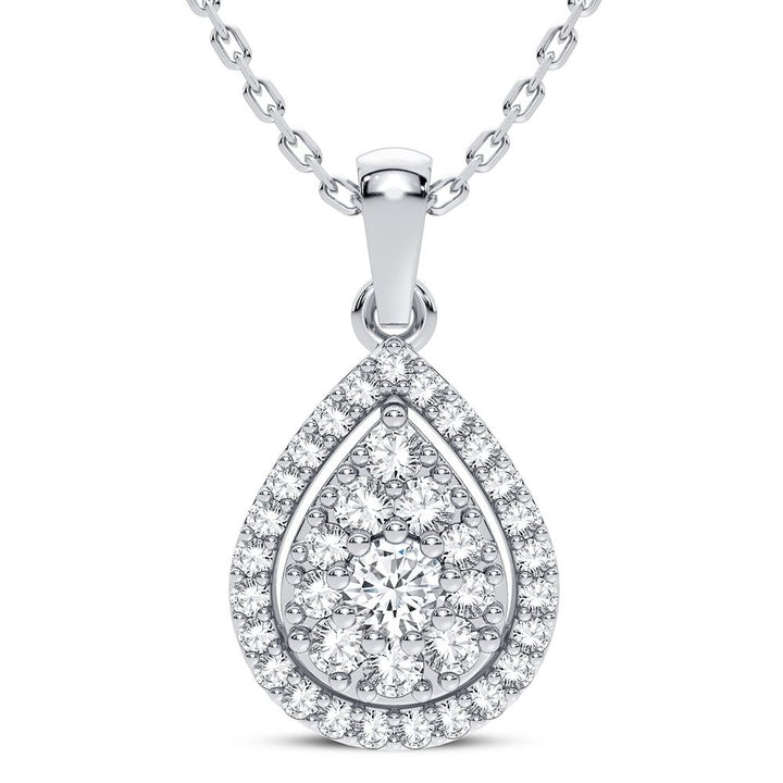 Chic 14k White Gold 0.30CT Lab Diamond Womens Pendant