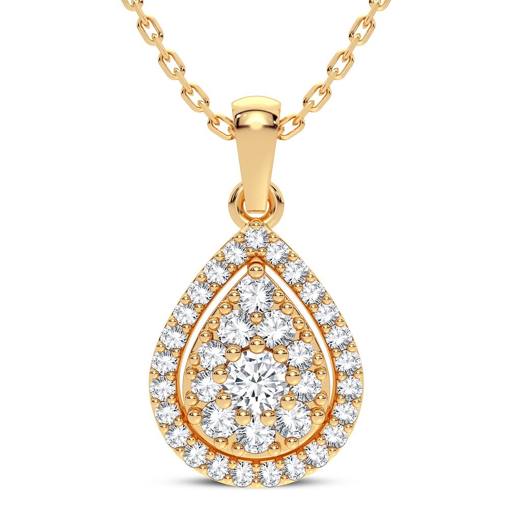 Chic 14K Yellow Gold Lab Diamond Pendant for Modern Women